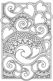 Download, print, color-in, colour-in Page 2 - Spikes, Hearts, Waves, Tears no2